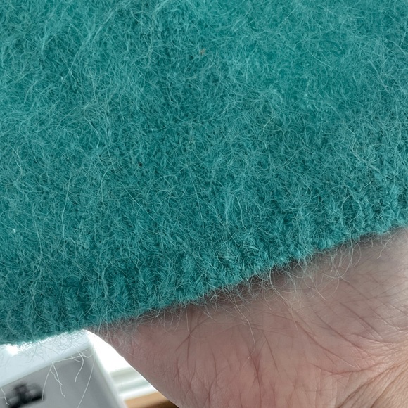 NWT Banana Republic oversized fuzzy alpaca blend Aqua Funnel Neck Sweater Dress - Picture 5 of 7